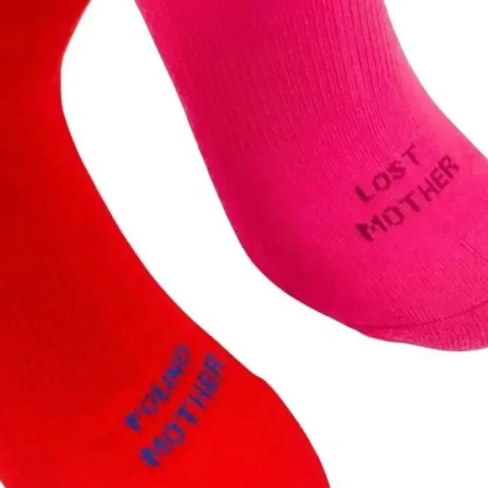 MOTHER Lost and Found The Rara Red Blue Pink Long Tube High Calf Socks OS